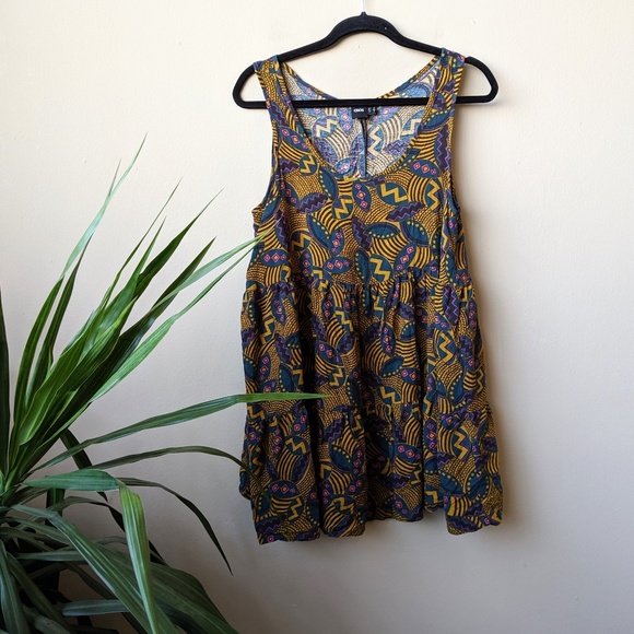 ASOS Dresses & Skirts - ASOS Printed Babydoll Sleeveless Mini Dress size 8